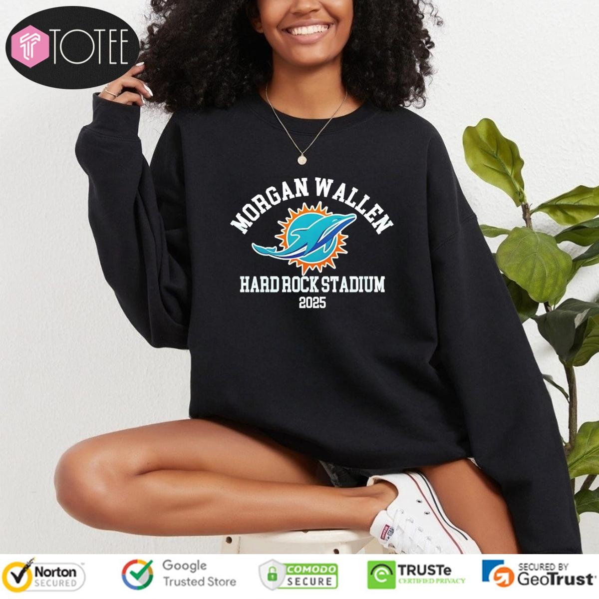 Morgan Wallen Hard Rock Stadium 2025 Miami Dolphins Logo T-shirt 3
