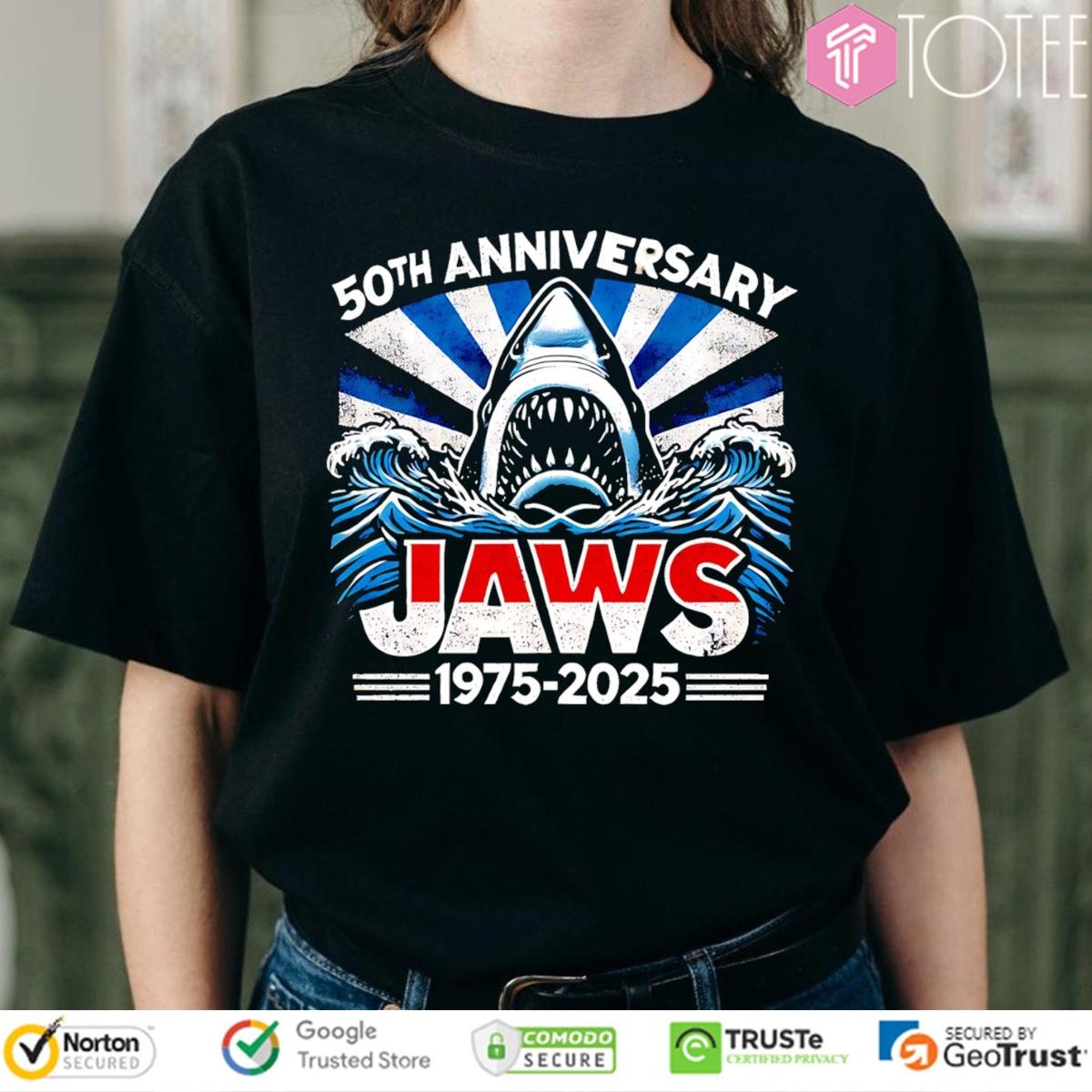 50Th Anniversary Jaws 1975-2025 T-shirt