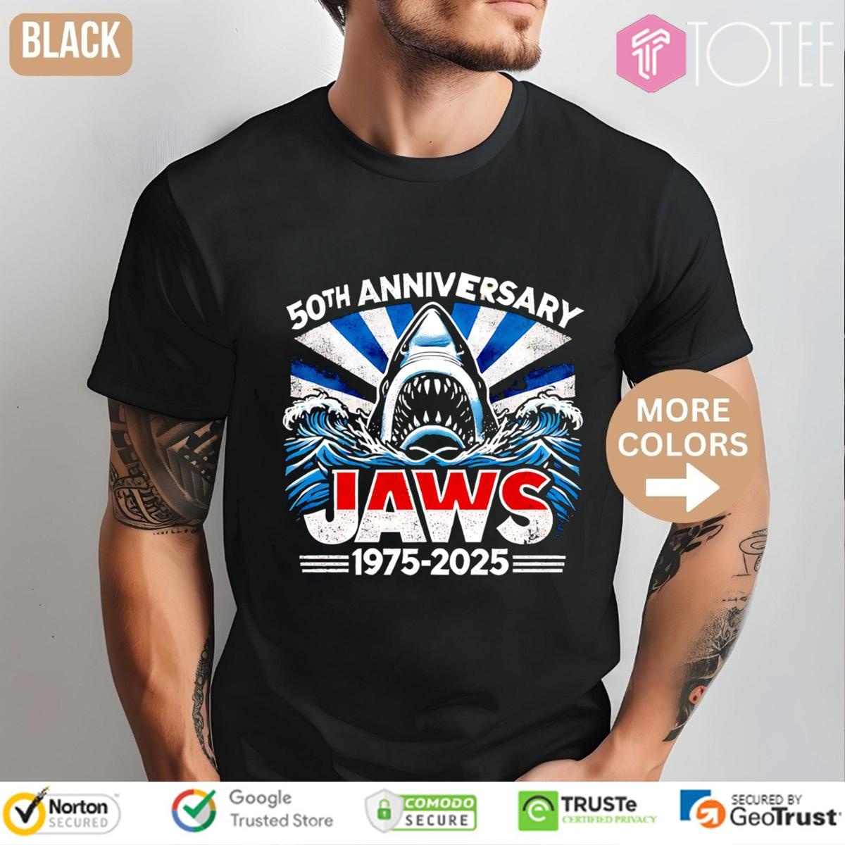 50Th Anniversary Jaws 1975-2025 T-shirt 4