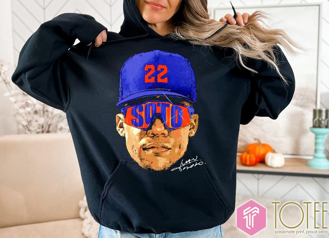 Big Head Juan Soto Sunglasses New York Mets Baseball Signature T-shirt 2