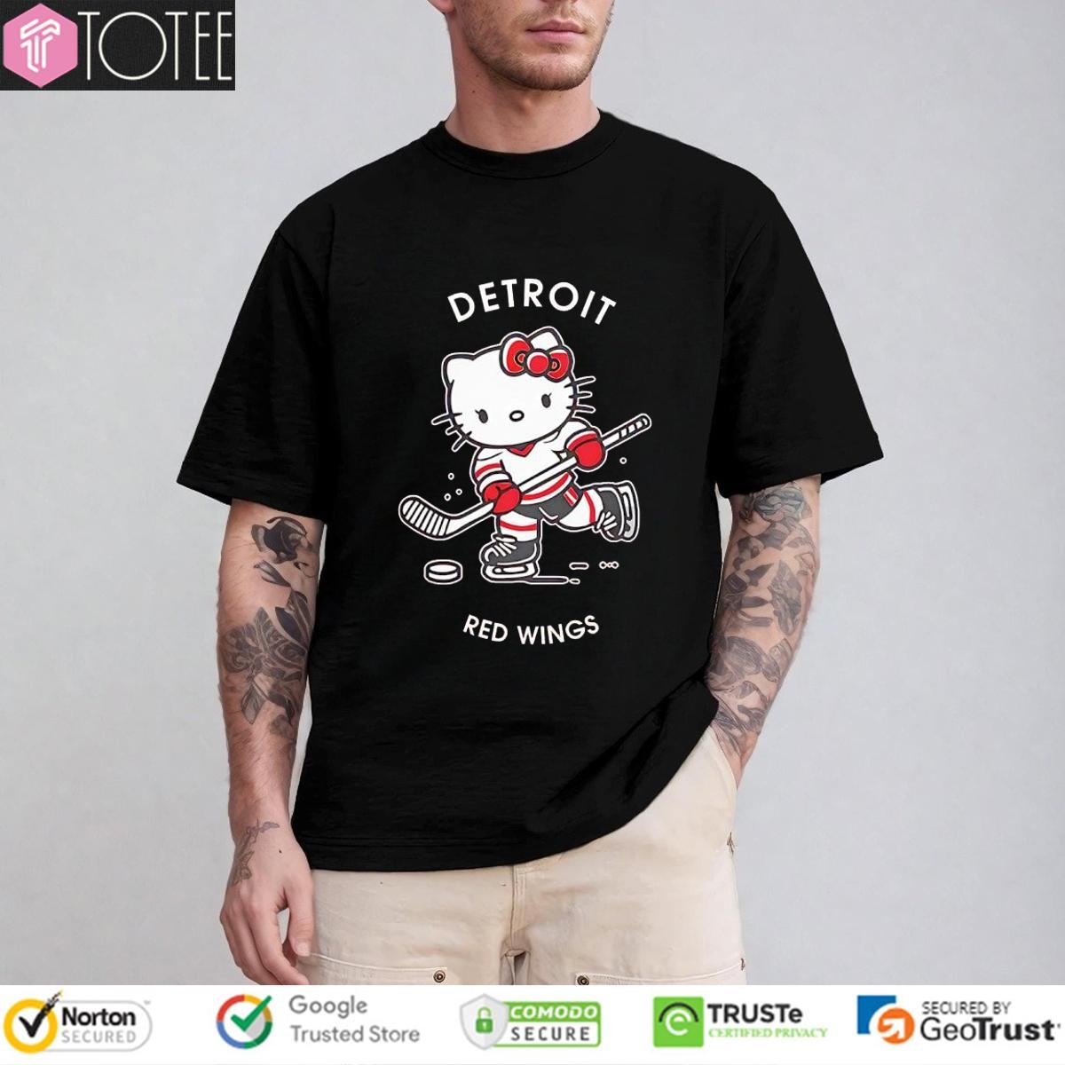 Detroit Red Wings Hockey Hello Kitty T-shirt 1