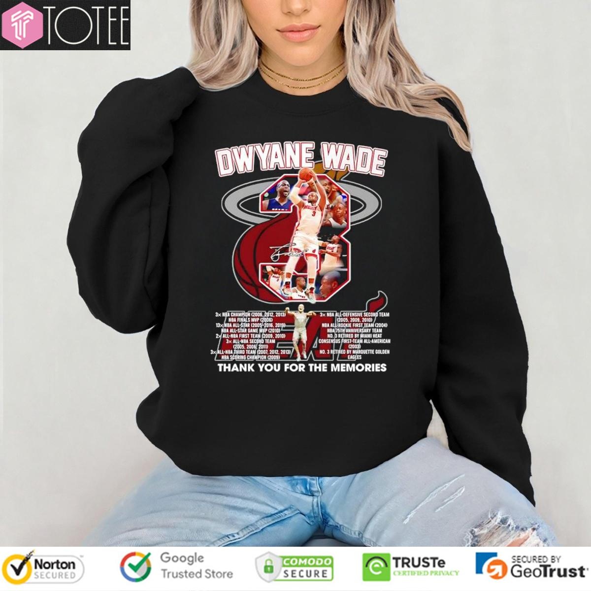 Dwyane Wade No. 3 Miami Heat Legends Signature T-shirt 3