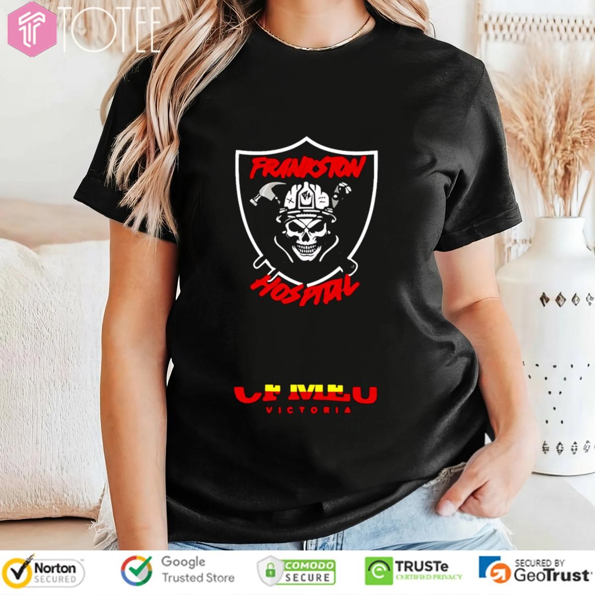 Skull Frankston Hospital Cfmeu Victoria T-shirt 4