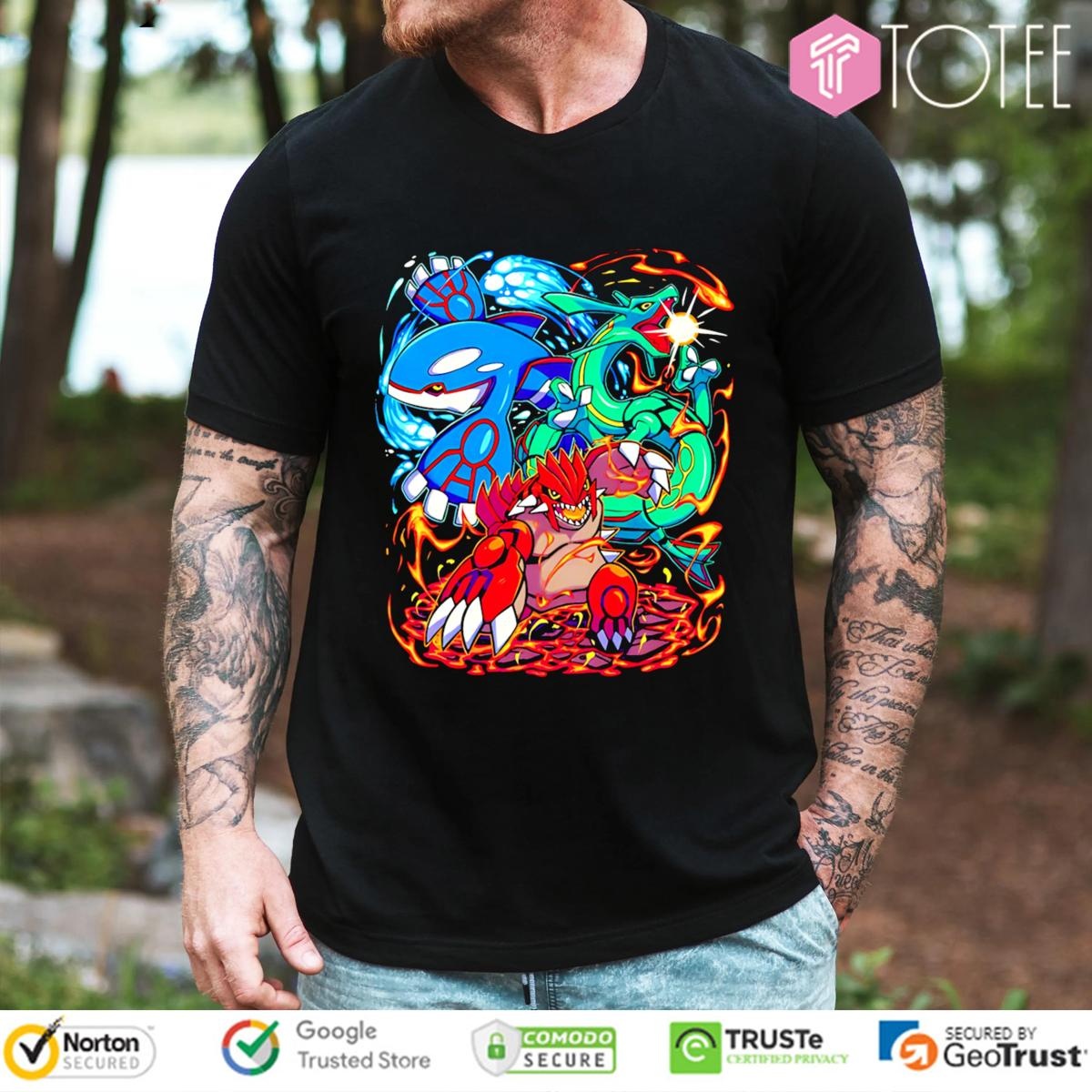 Legendary Pokemon Kyogre Groudon Rayquaza Graphic T-shirt 1