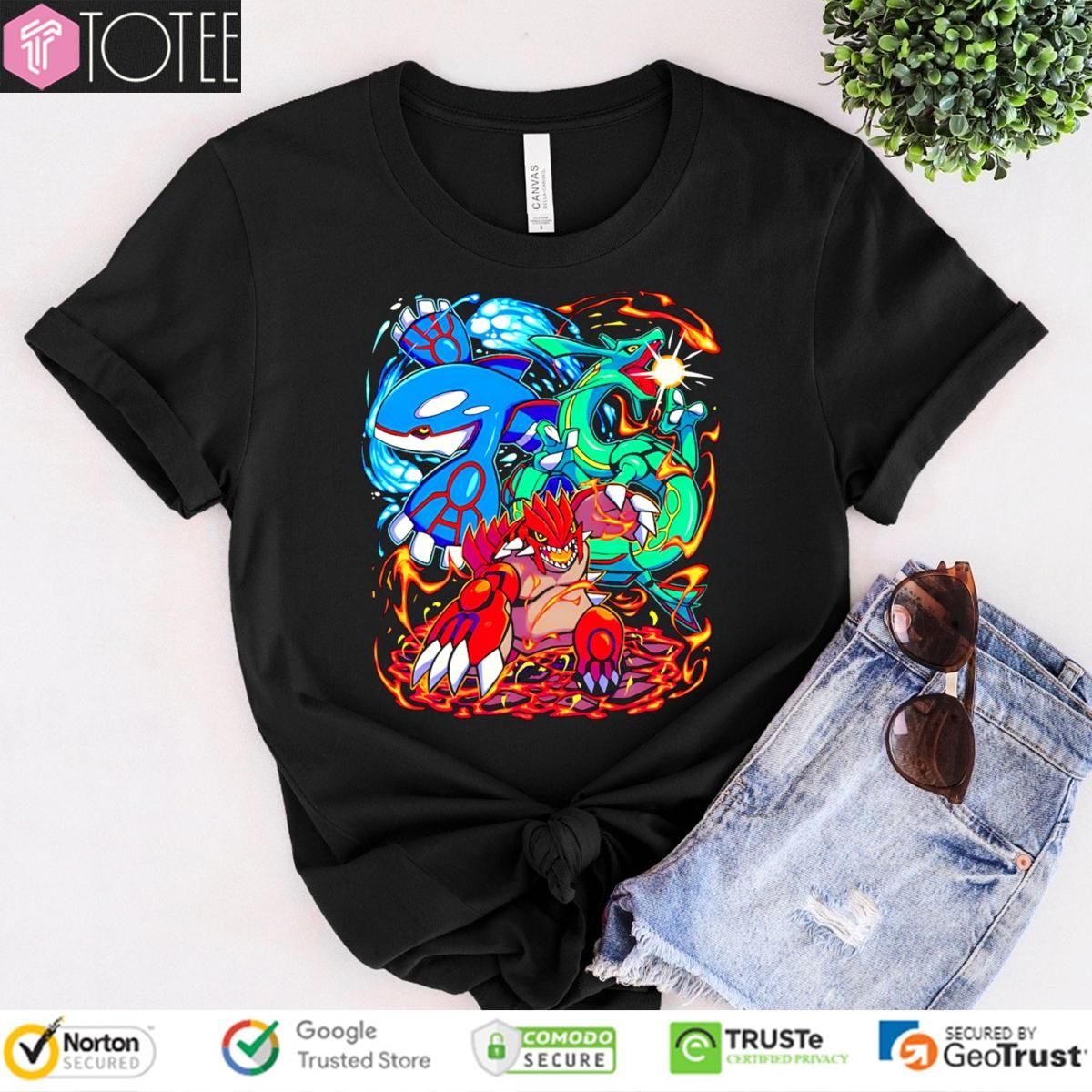 Legendary Pokemon Kyogre Groudon Rayquaza Graphic T-shirt 4
