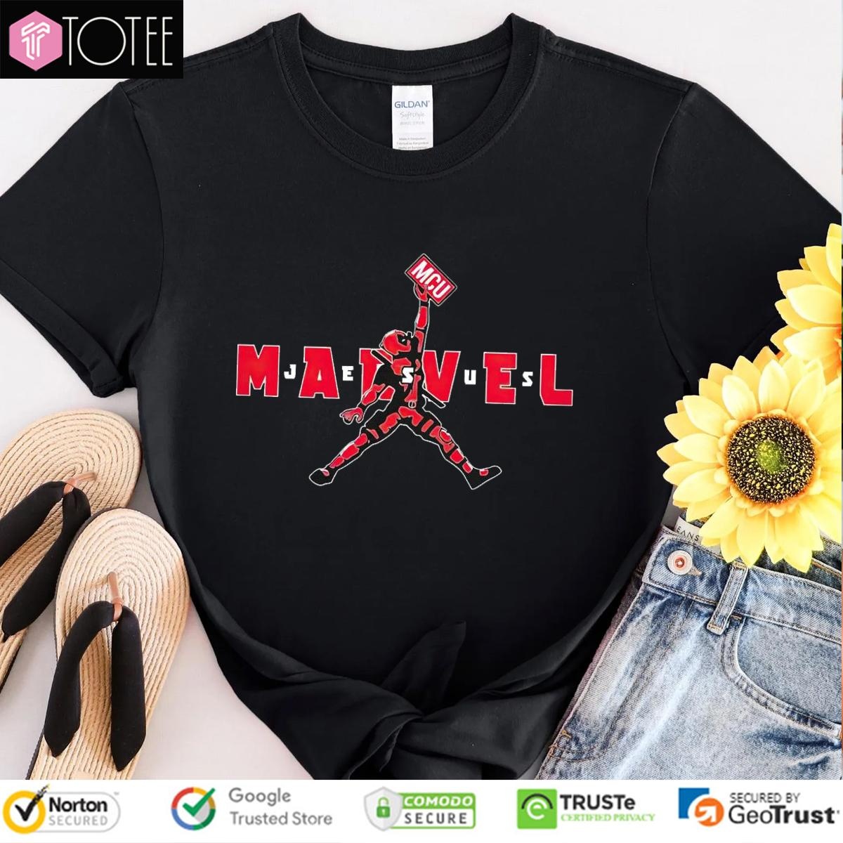 Marvel Air Deadpool Mcu Parody Air Jordan Jumpman Logo T-shirt 1