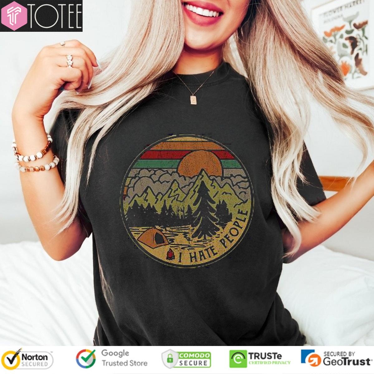 I Hate People Camping Vintage T-shirt 4