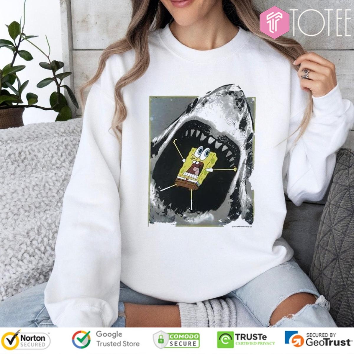 Shark Attack Spongebob Squarepants Jaws T-shirt 3