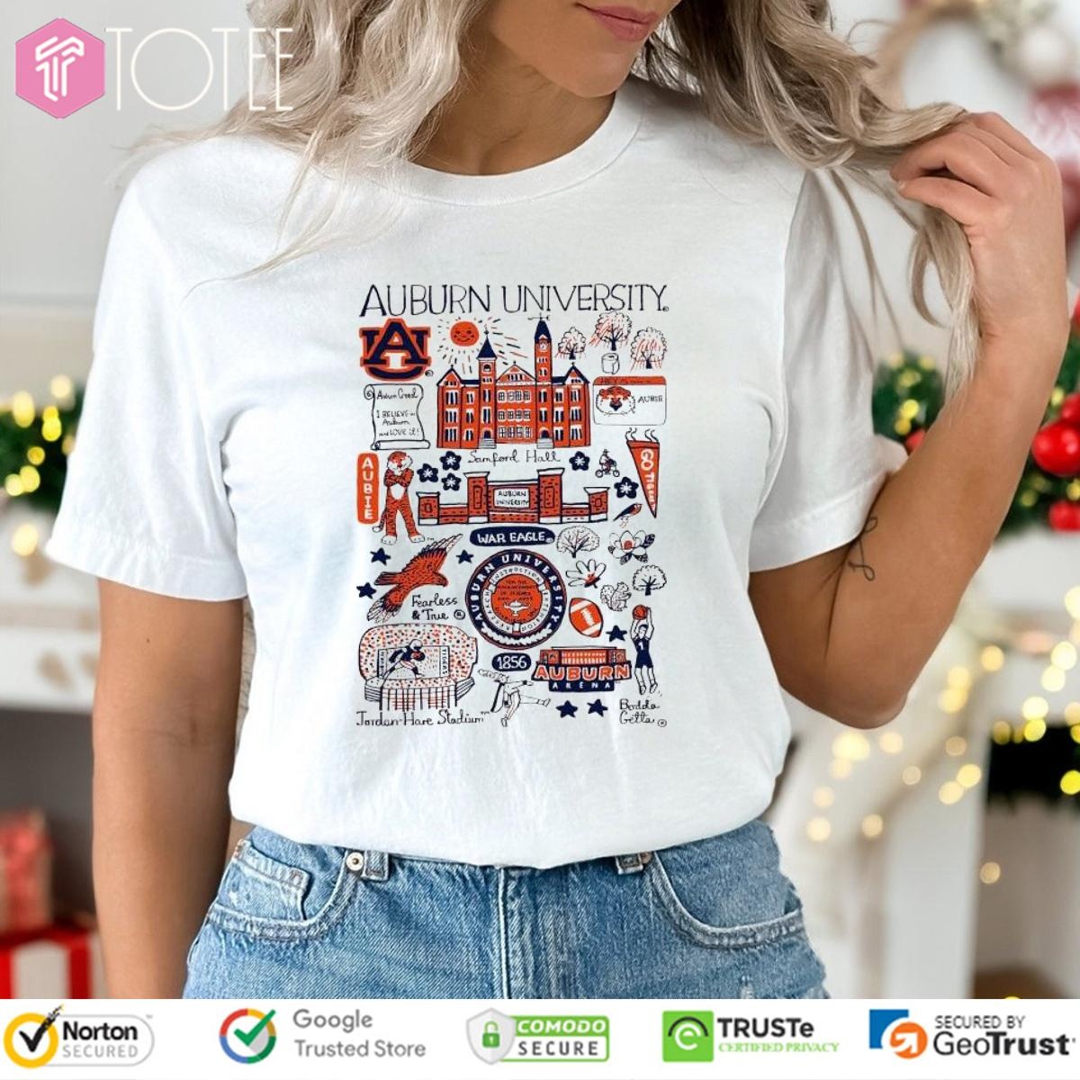 Auburn University Tigers Art Illustration T-shirt 1