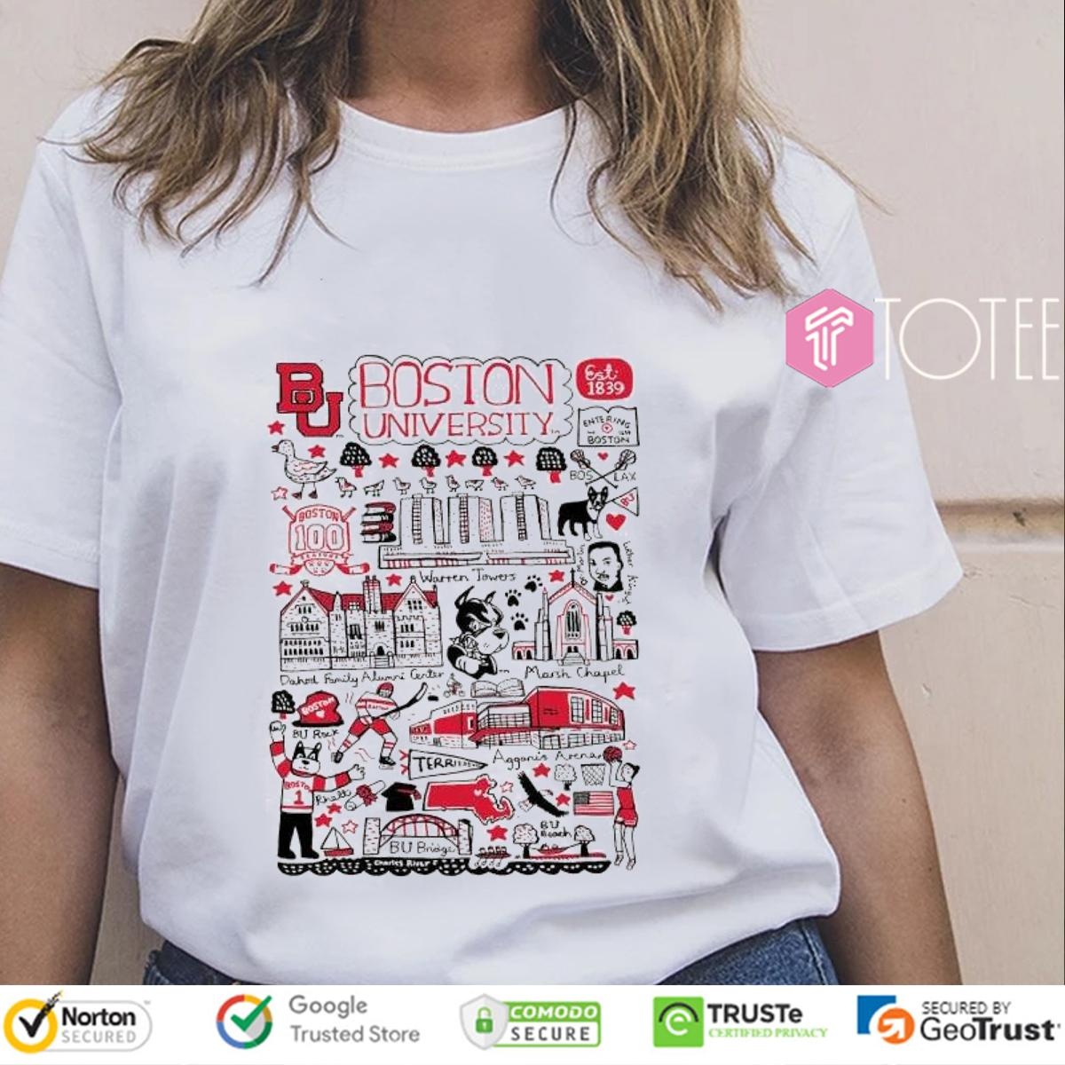 Boston University Art Illustration T-shirt 4