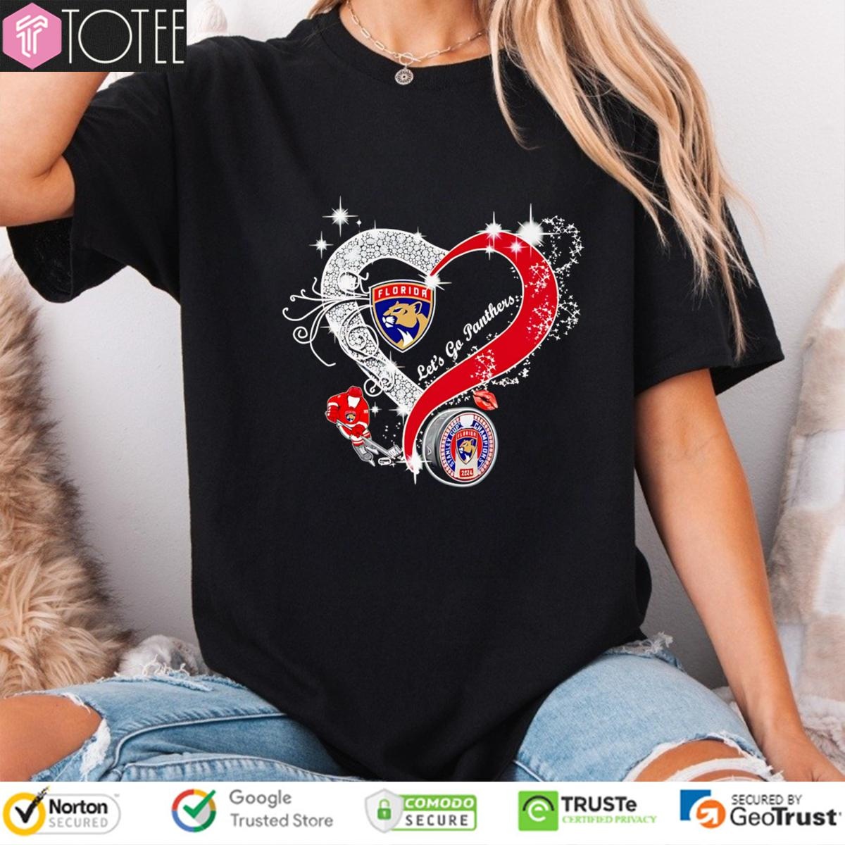 Diamond Heart Lets Go Florida Panthers T-shirt 4