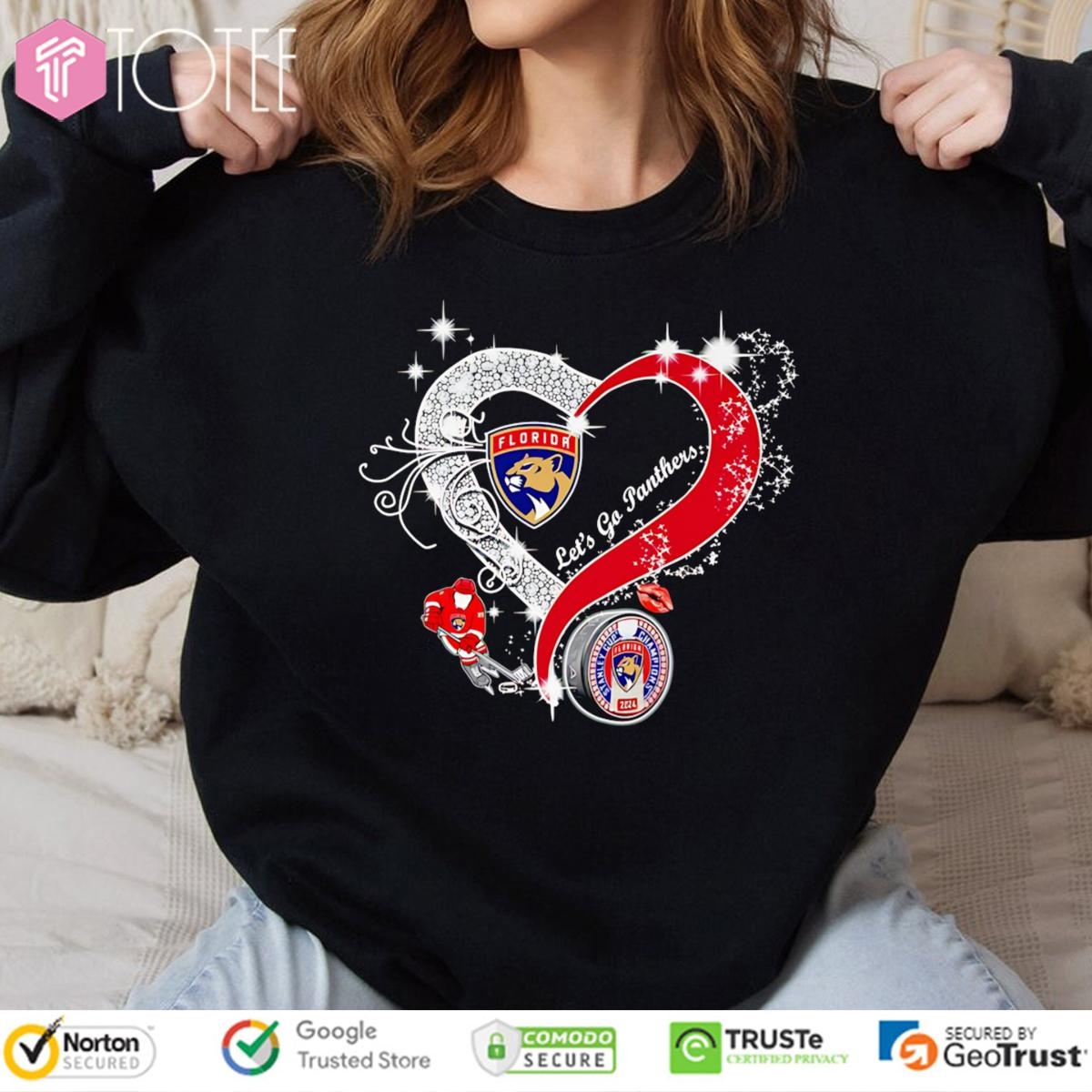 Diamond Heart Lets Go Florida Panthers T-shirt 3