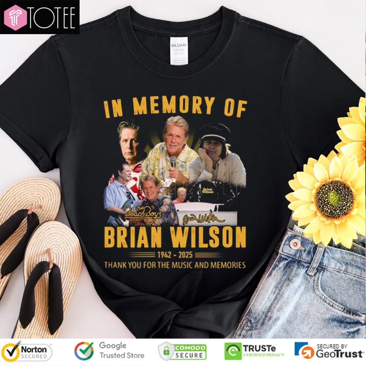 In Memory Of Brian Wilson 1942-2025 Thank You For Music And Memories Shirt 1