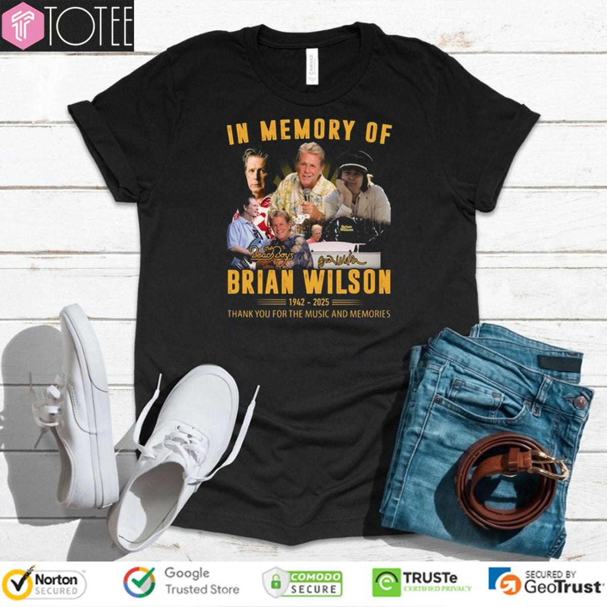 In Memory Of Brian Wilson 1942-2025 Thank You For Music And Memories Shirt 4