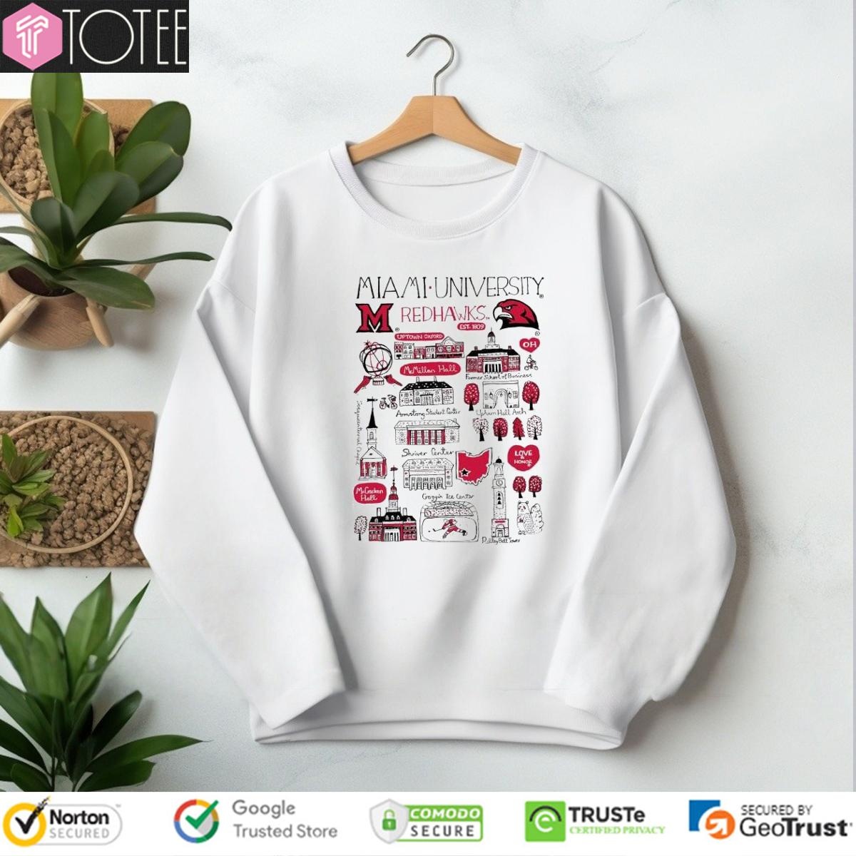 Miami University Redhawks Art Illustration T-shirt 3