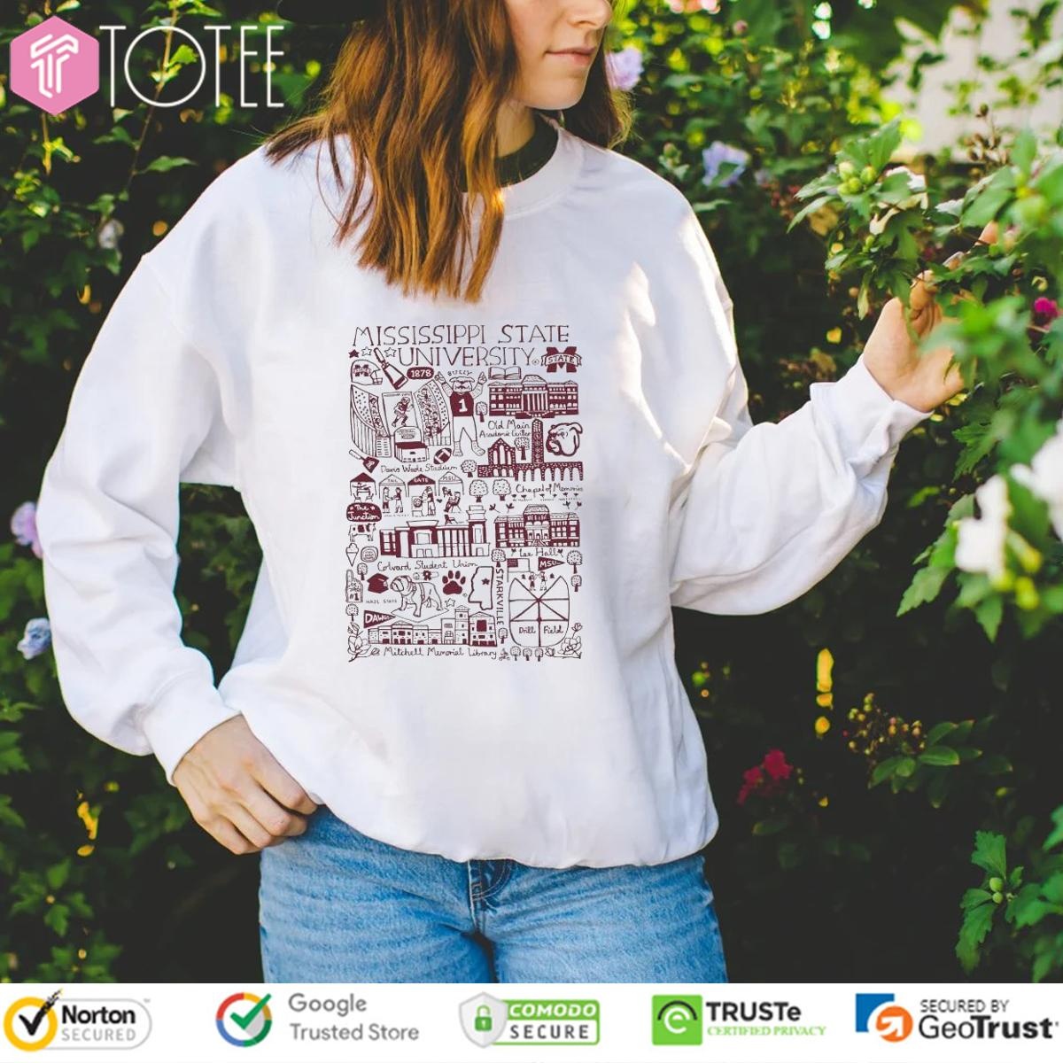 Mississippi State University Bulldogs Art Illustration T-shirt 3