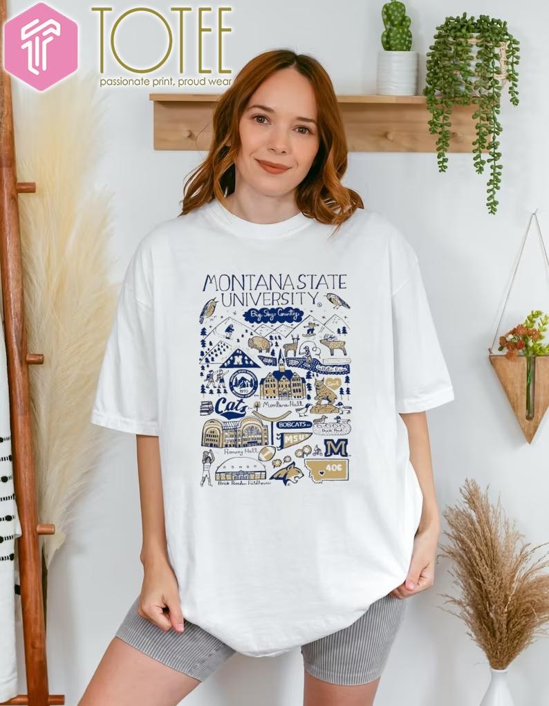 Montana State University Art Illustration T-shirt 1