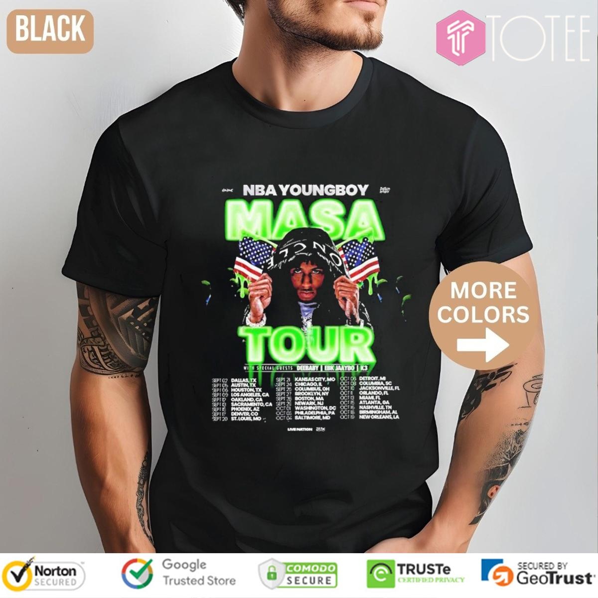 Nba Youngboy Masa Tour 2025 Dates T-shirt