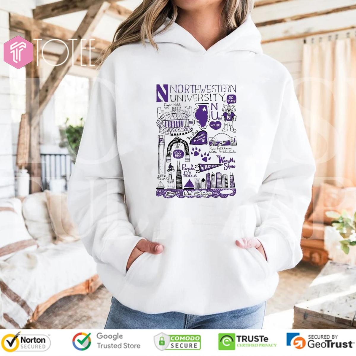 Northwestern University Art Illustration T-shirt 2