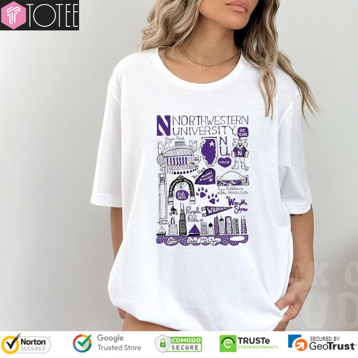Northwestern University Art Illustration T-shirt