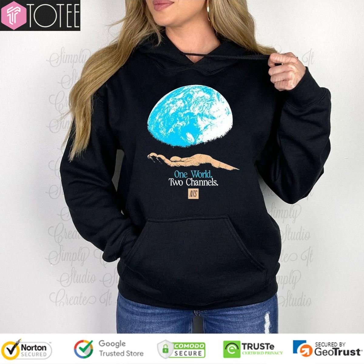 Nts One World Two Channels Hand World Earth Shirt 2