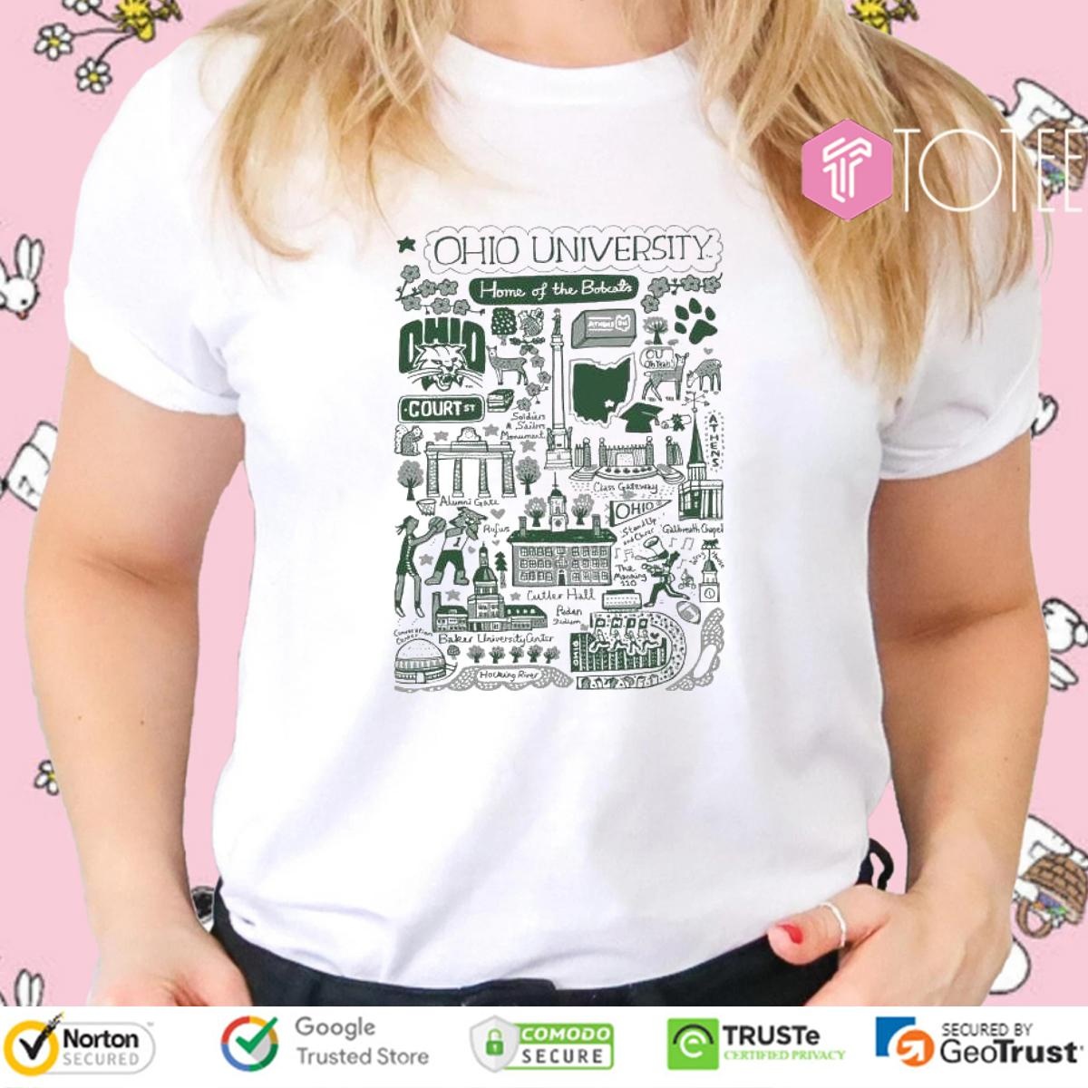 Ohio University Bobcats Art Illustration T-shirt 4