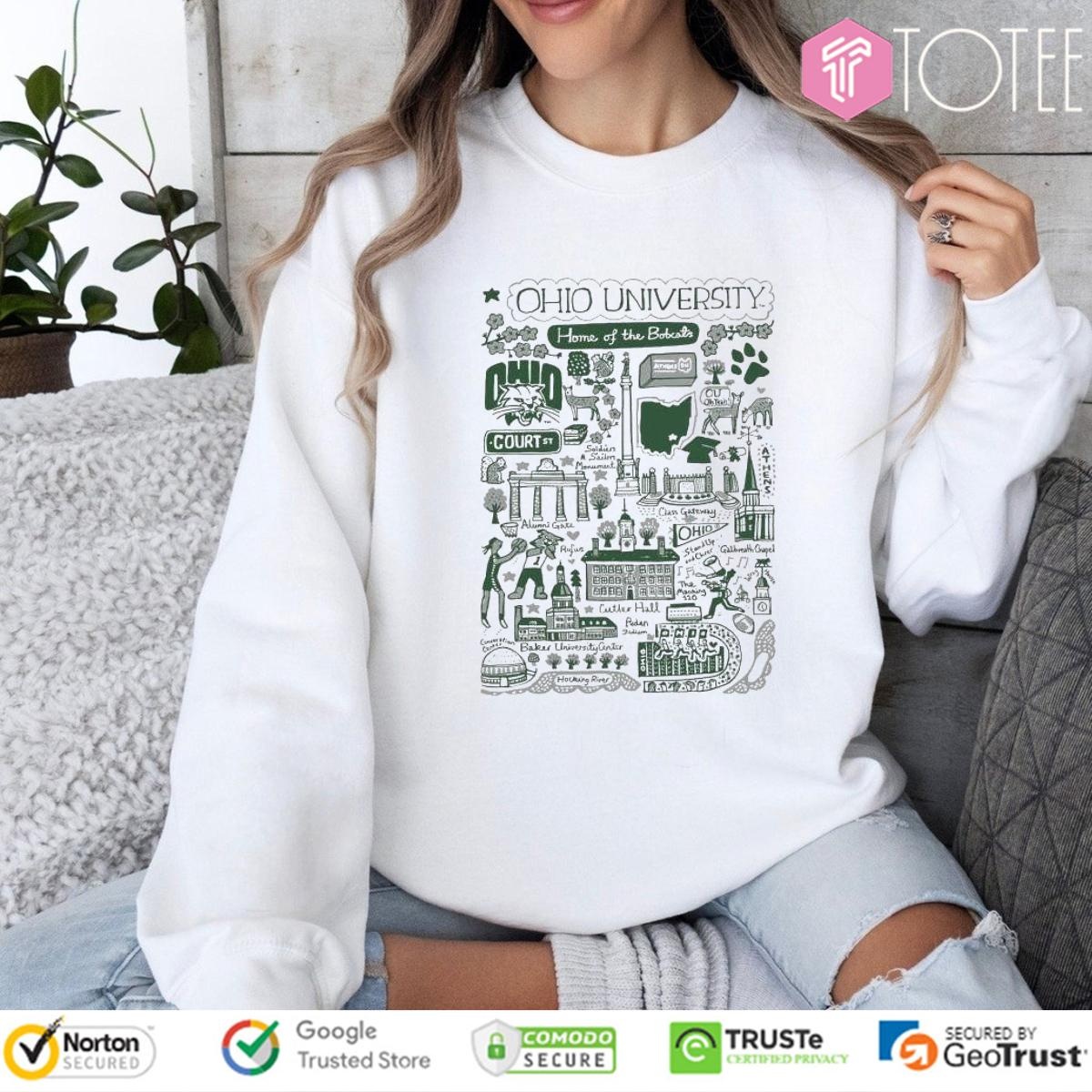 Ohio University Bobcats Art Illustration T-shirt 3