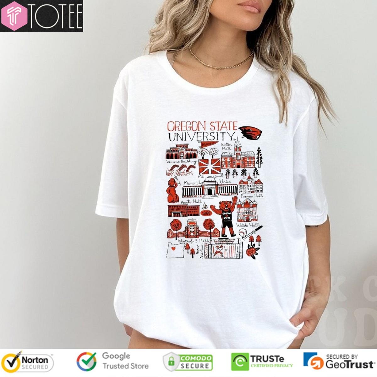 Oregon State University Beavers Art Illustration T-shirt 1
