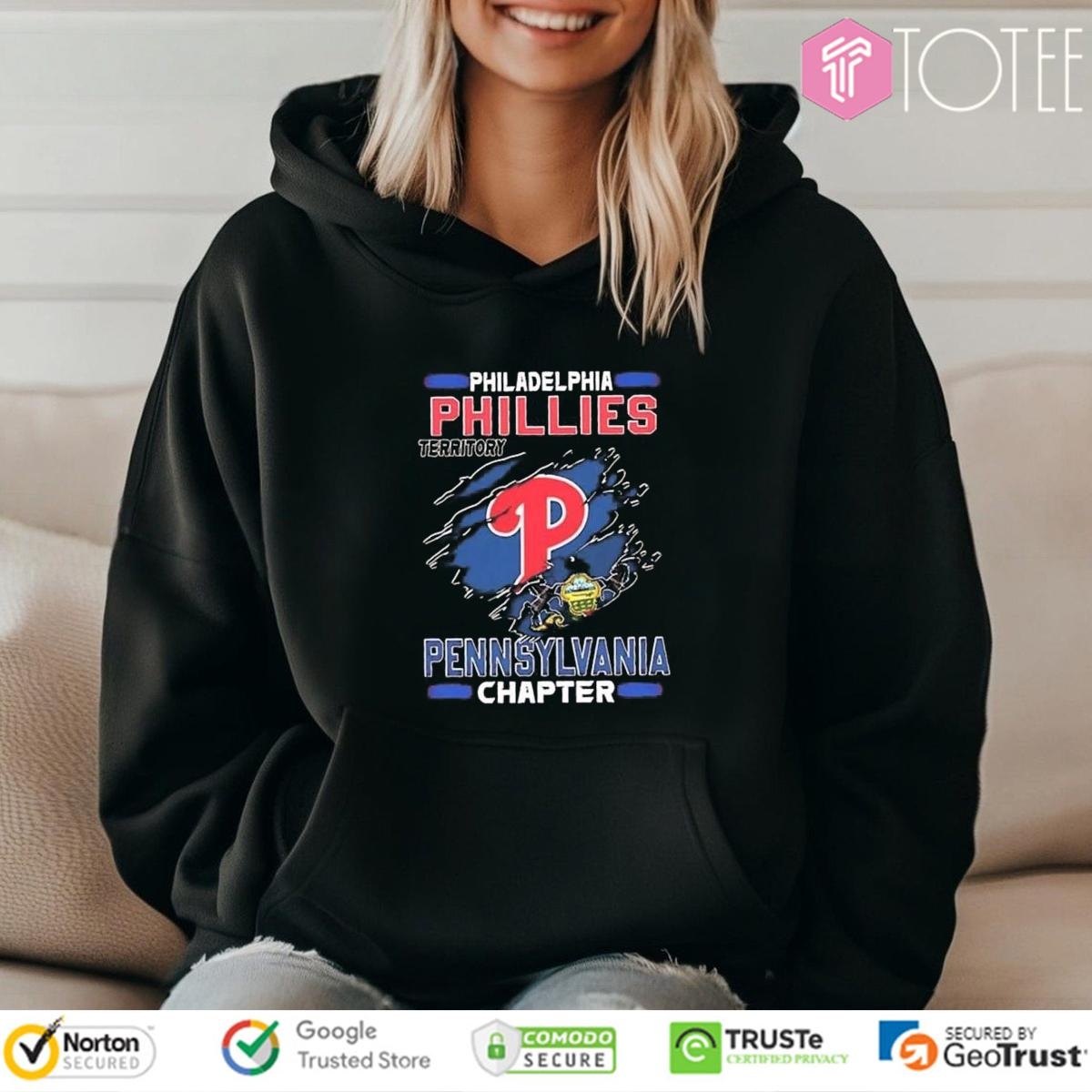 Philadelphia Phillies Baseball Territory Pennsylvania Chapter Torn Logo T-shirt 2