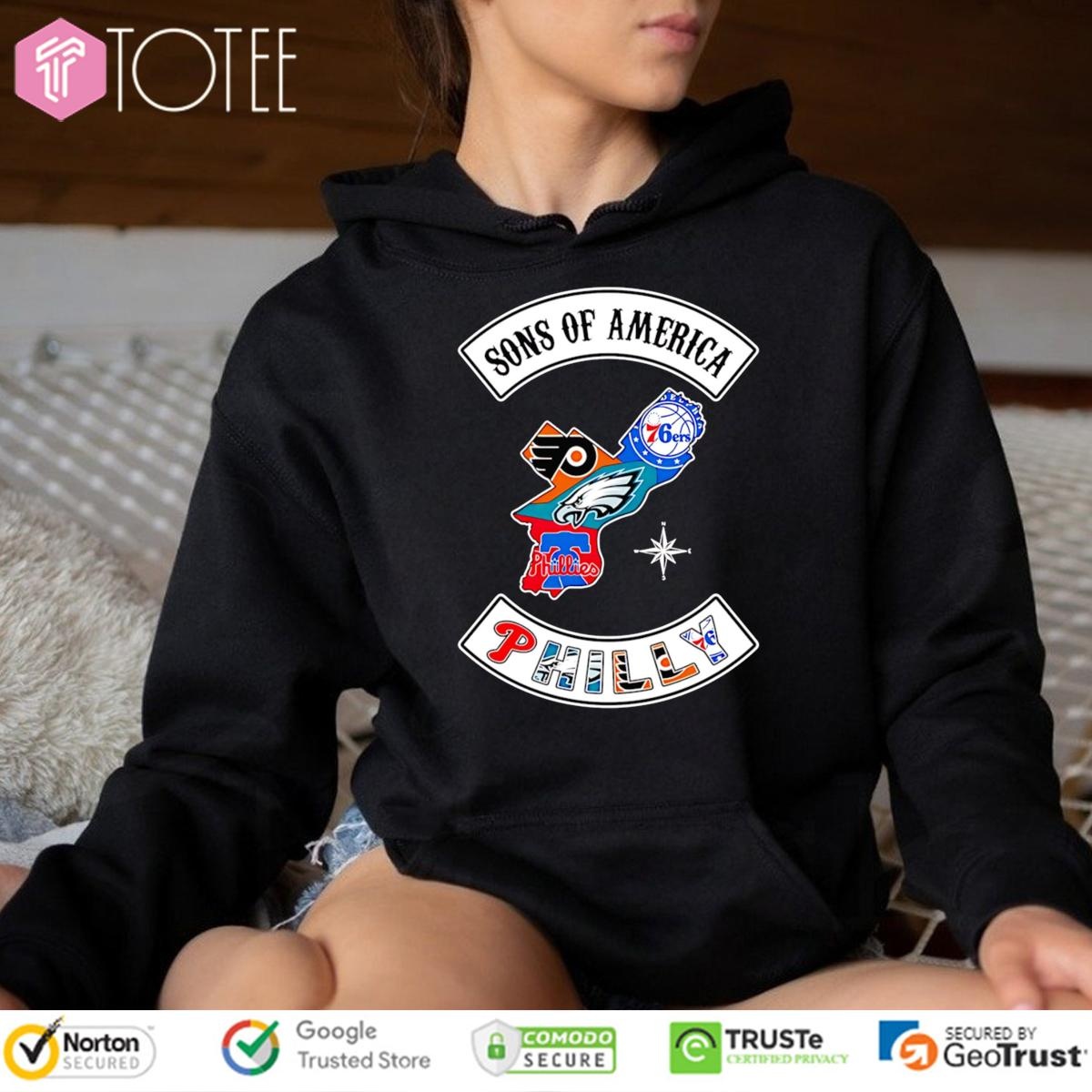 Sons Of America Philadelphia Sports Teams Parody Sons Of Anarchy Logo T-shirt 2