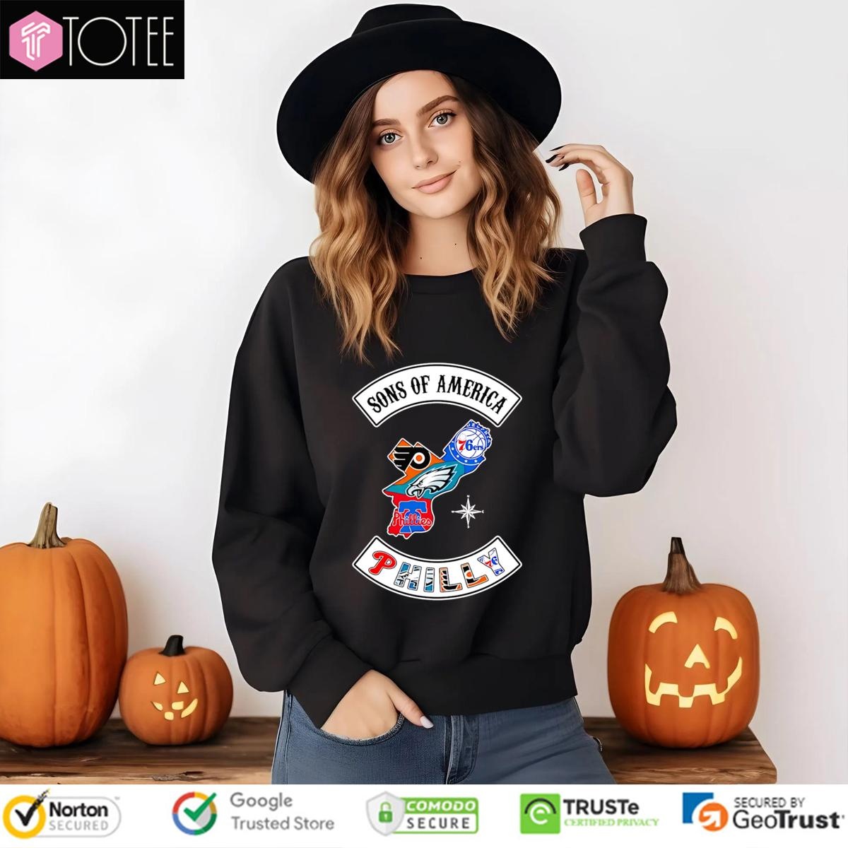 Sons Of America Philadelphia Sports Teams Parody Sons Of Anarchy Logo T-shirt 3