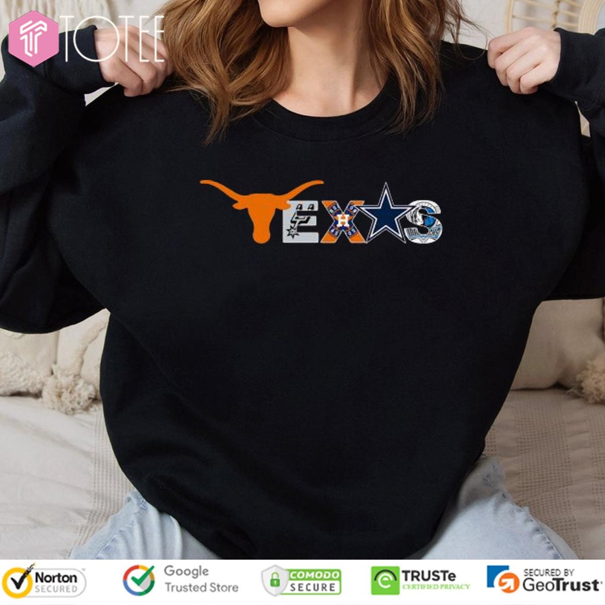 Texas Sports Teams Longhorns Cowboys Astros Mavericks Spurs T-shirt 3