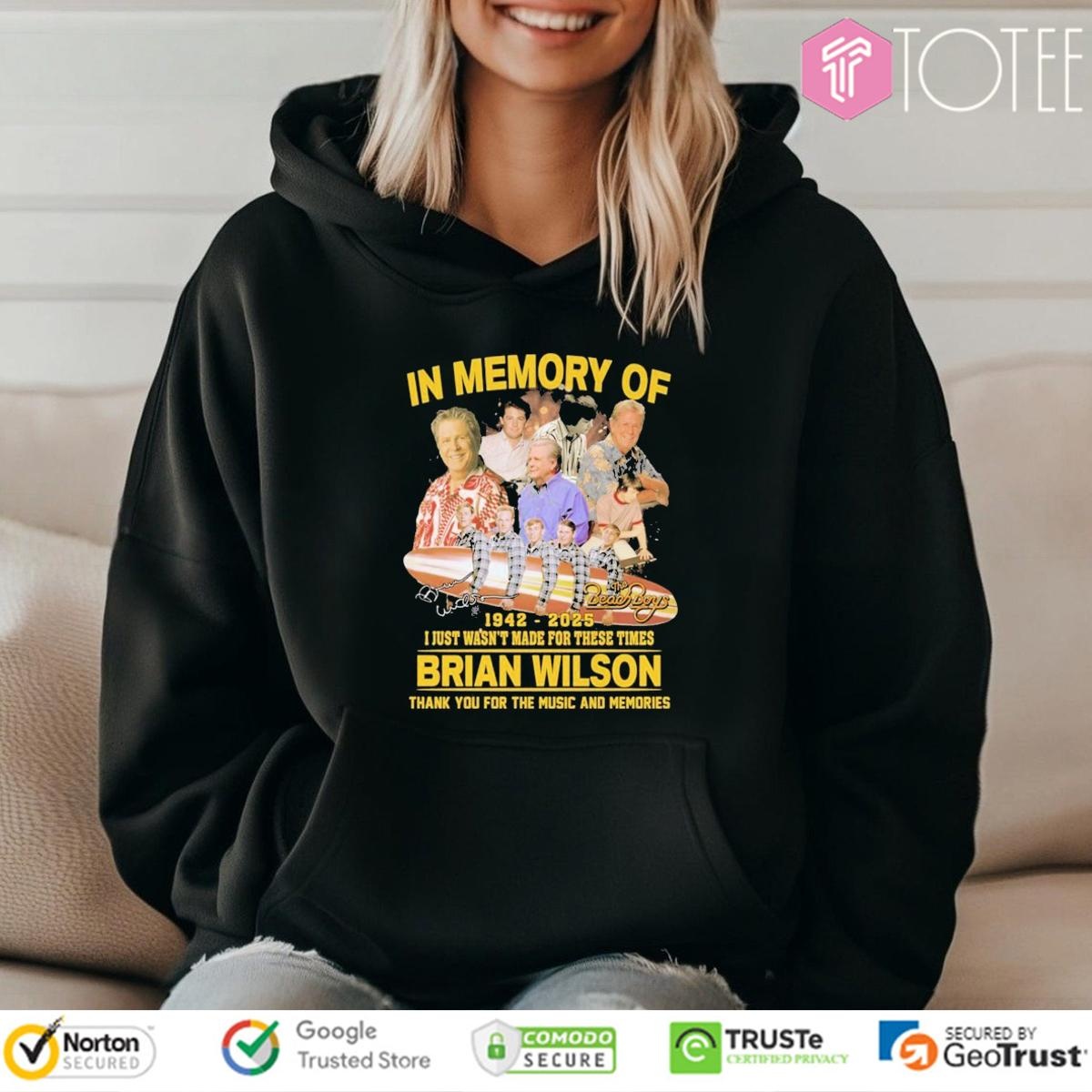 The Beach Boys In Memory Of Brian Wilson 1942 2025 I Just Wasnt For These Times T-shirt 2