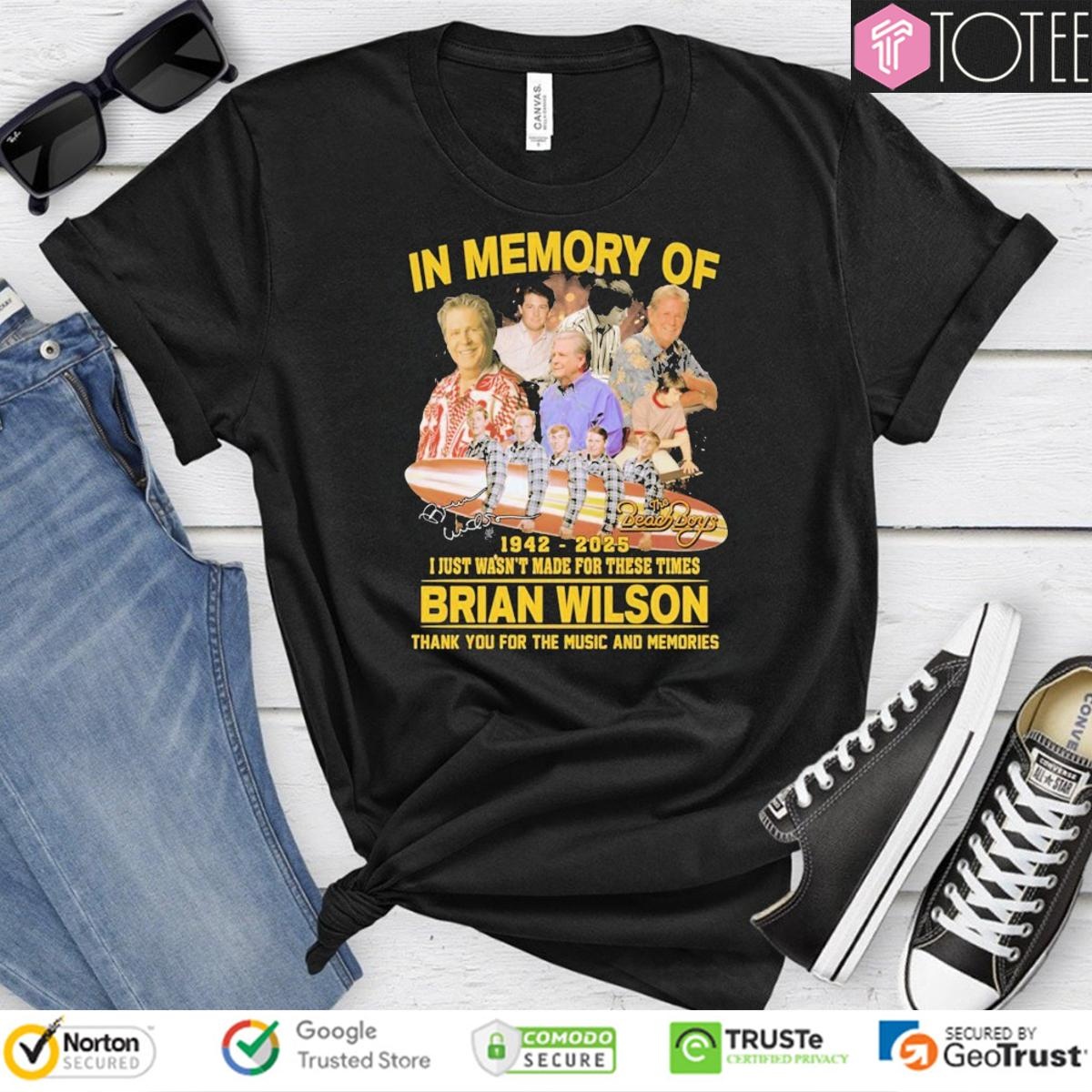 The Beach Boys In Memory Of Brian Wilson 1942 2025 I Just Wasnt For These Times T-shirt