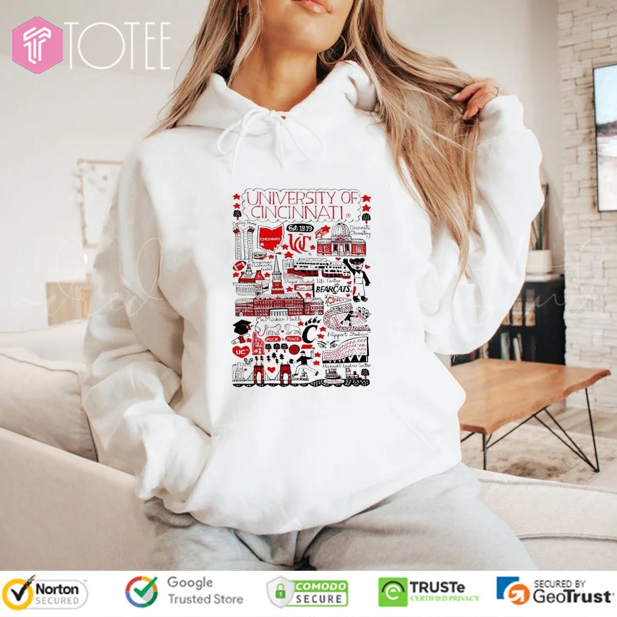 University Of Cincinnati Bearcats Art Illustration T-shirt 2