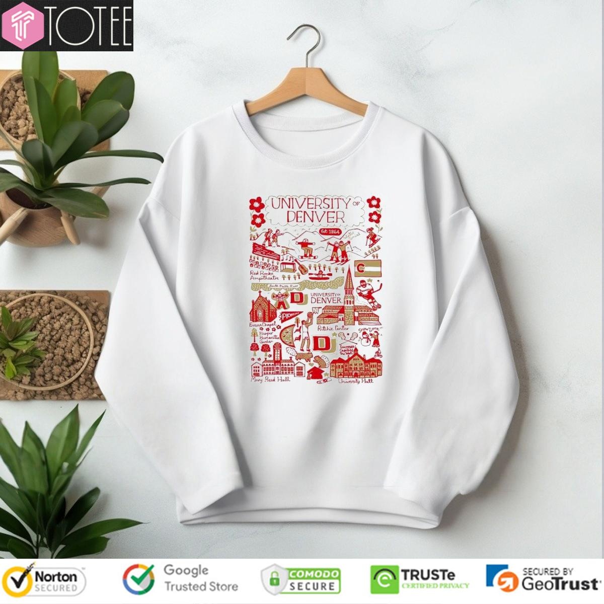 University Of Denver Art Illustration T-shirt 3