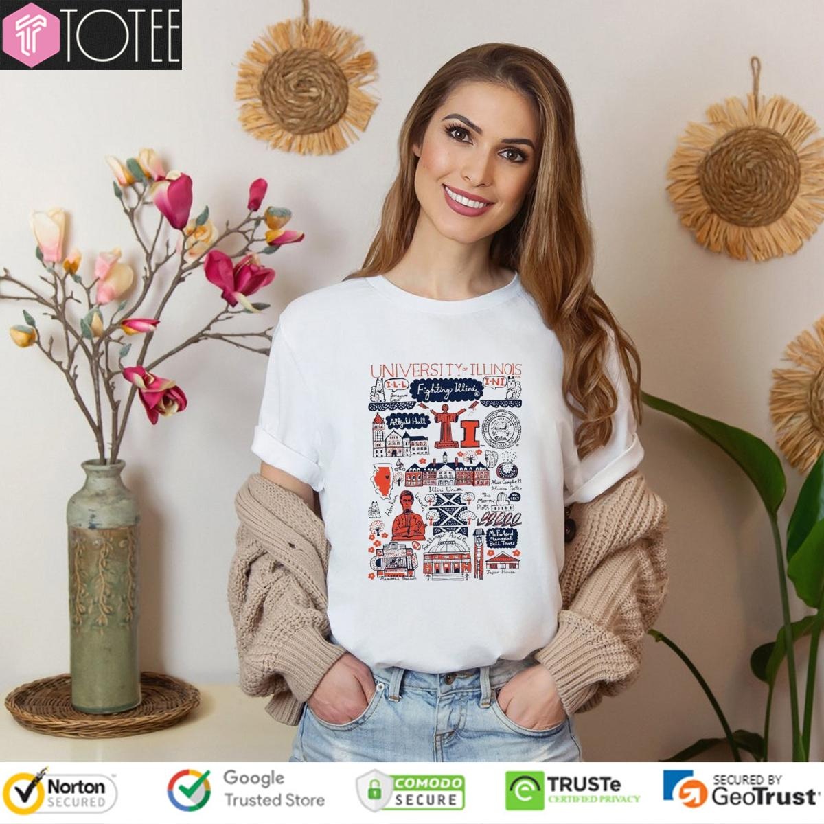 University Of Illinois Art Illustration T-shirt 4