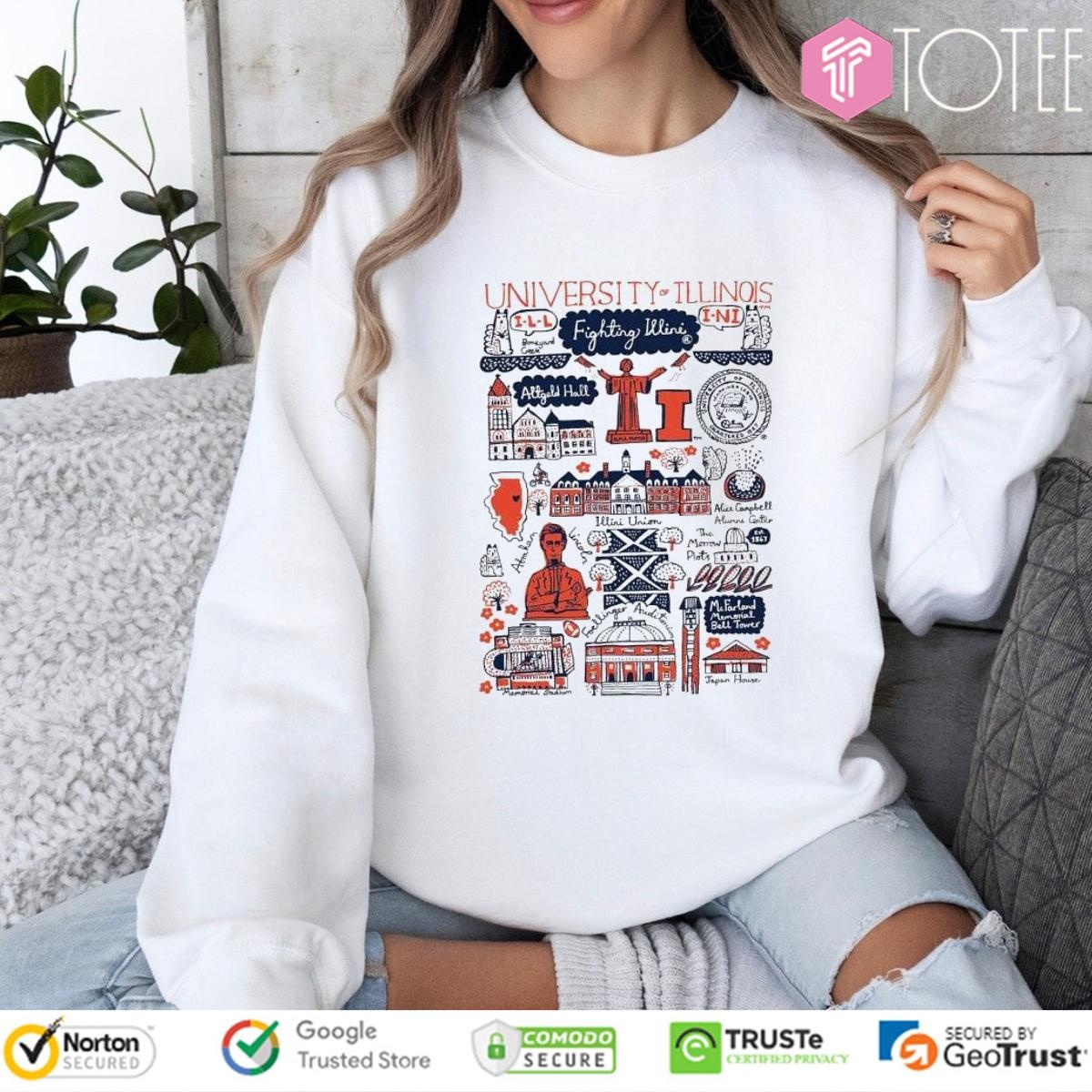 University Of Illinois Art Illustration T-shirt 3