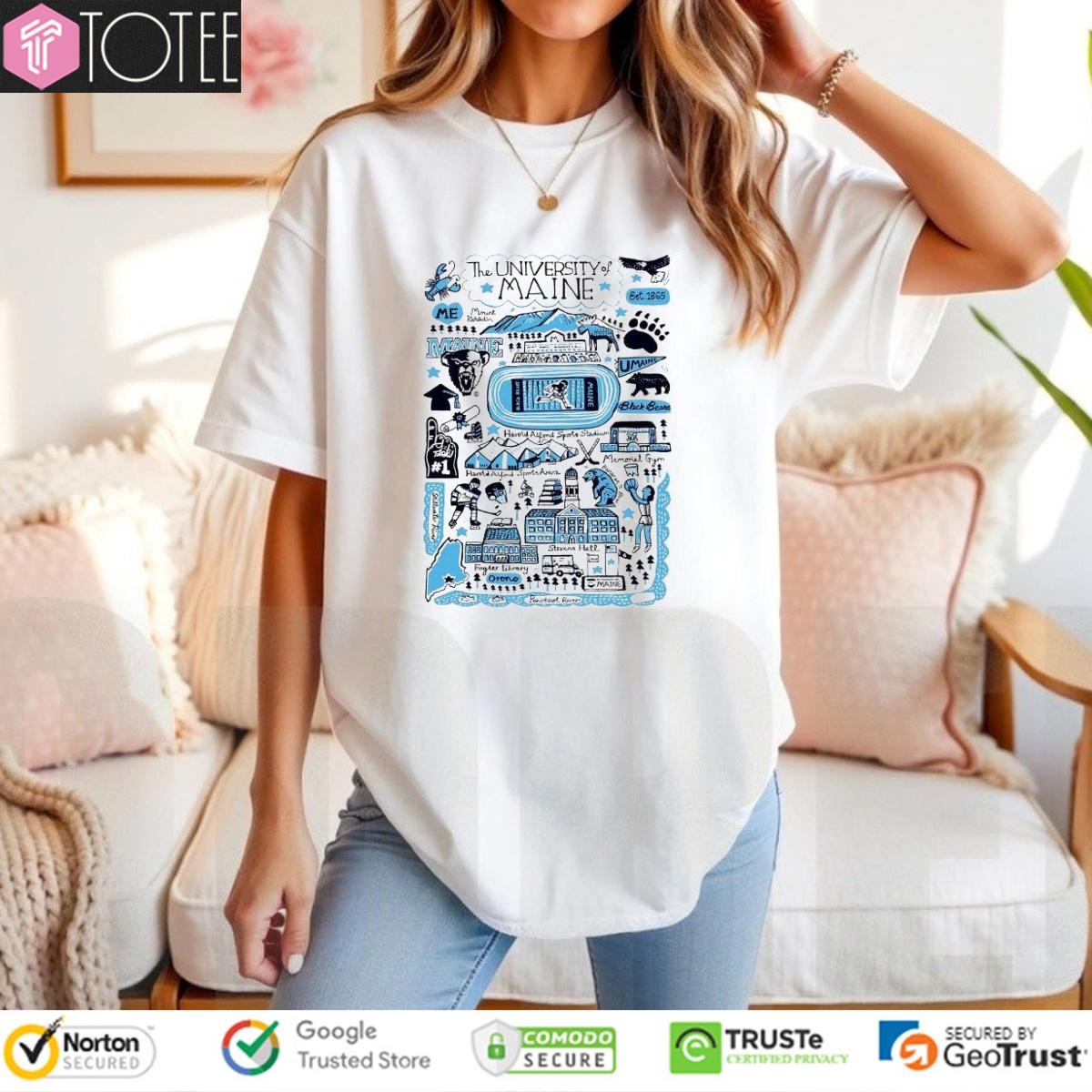 University Of Maine Art Illustration T-shirt 4