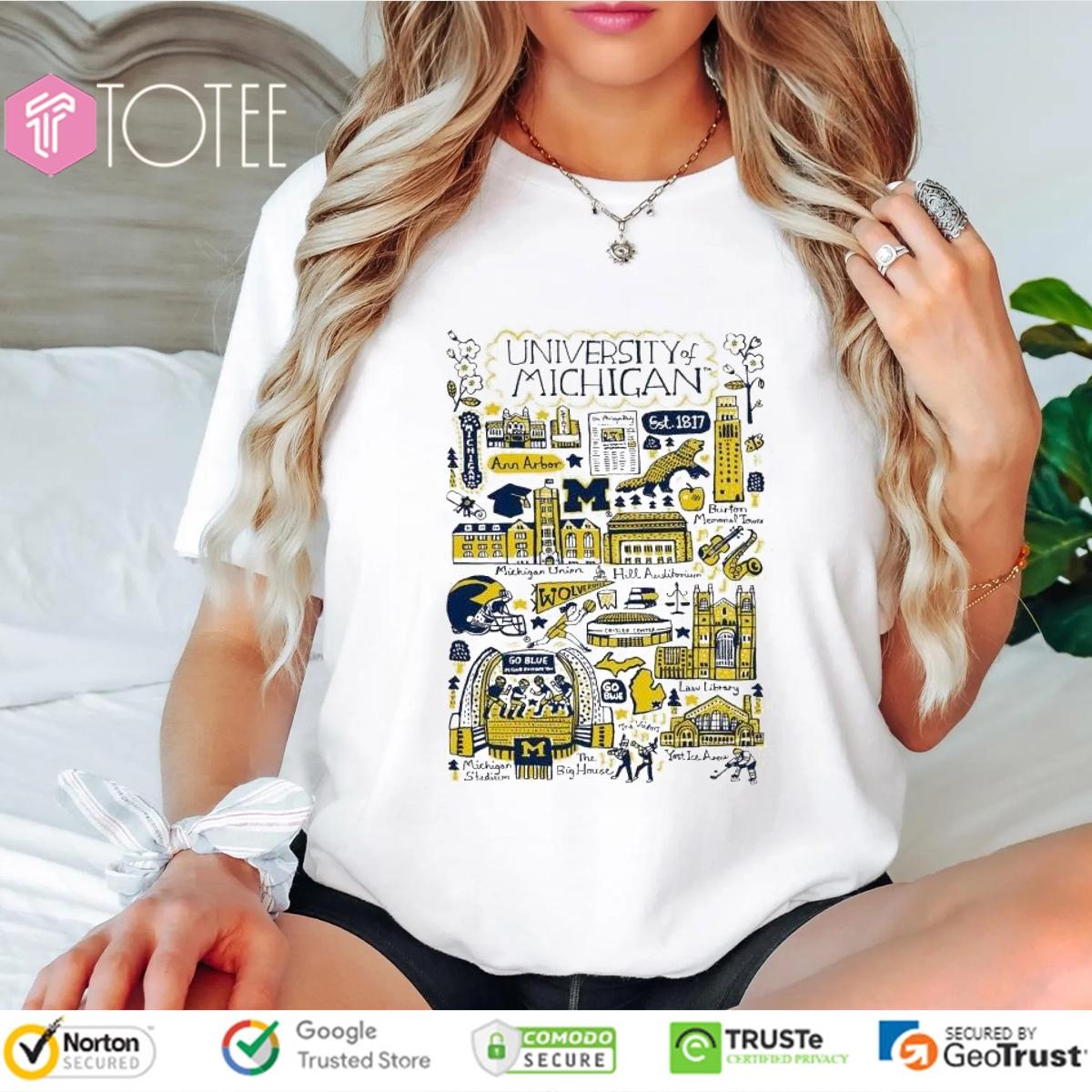 University Of Michigan Wolverines Art Illustration T-shirt 4