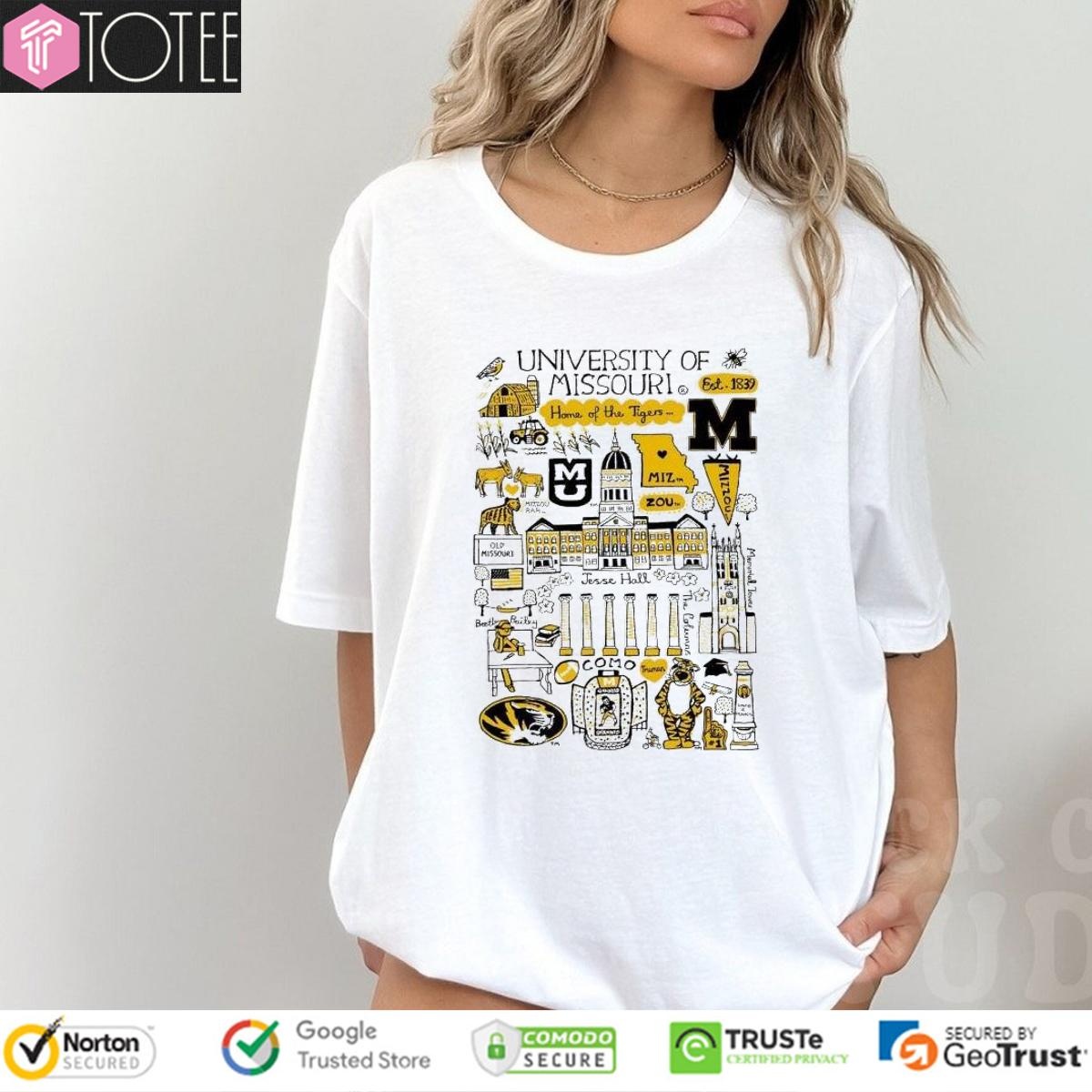 University Of Missouri Tigers Art Illustration T-shirt