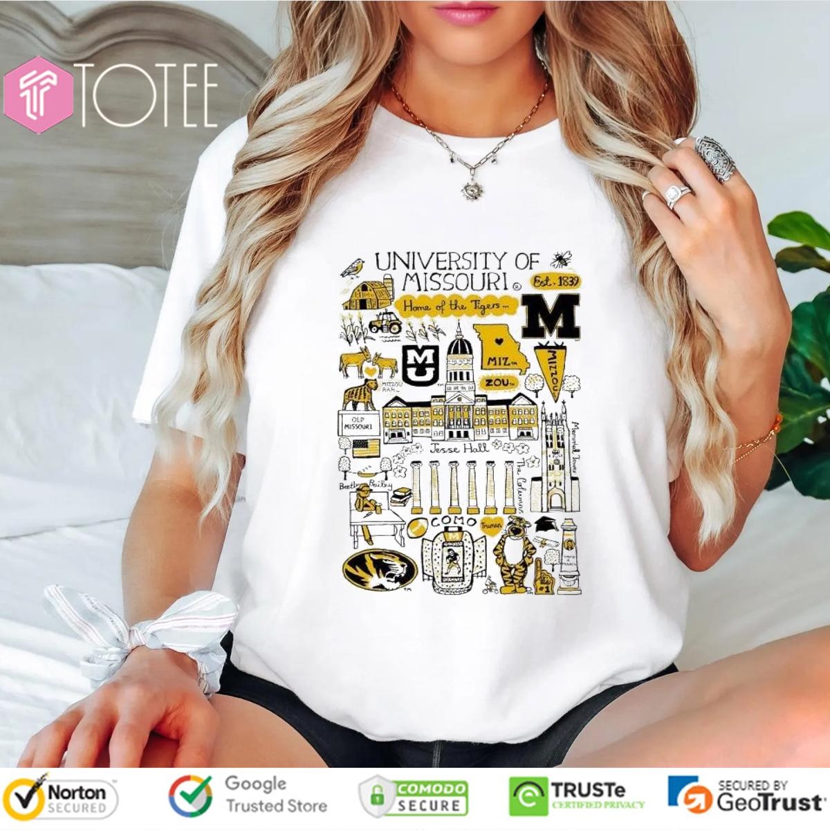 University Of Missouri Tigers Art Illustration T-shirt 4