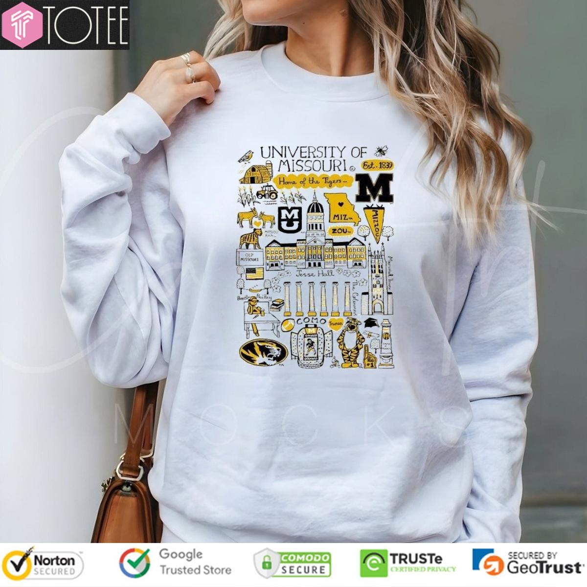 University Of Missouri Tigers Art Illustration T-shirt 3
