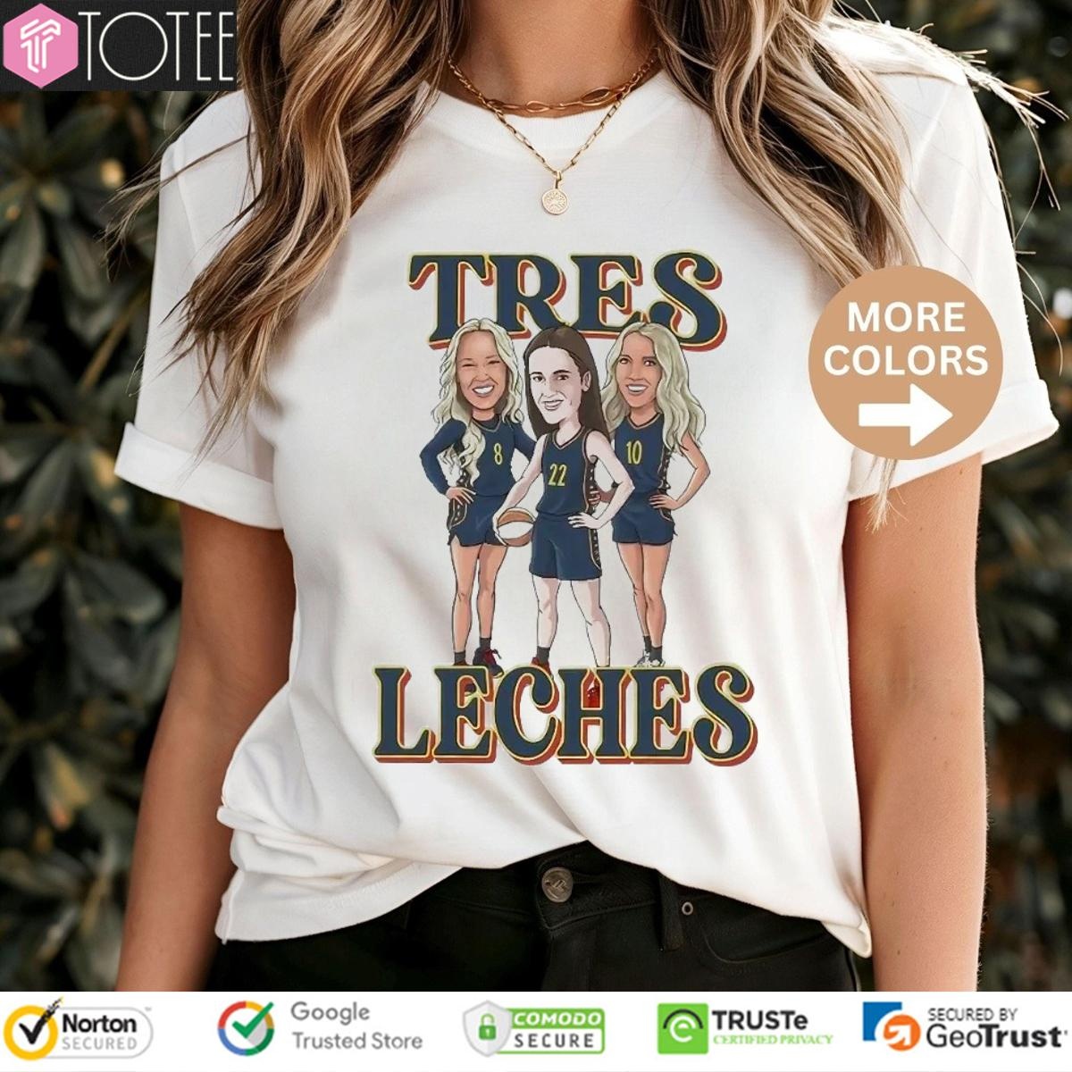 Wnba Tres Leches Caitlin Clark Lexie Hull Sophie Cunningham Ver Cartoon T-shirt 4
