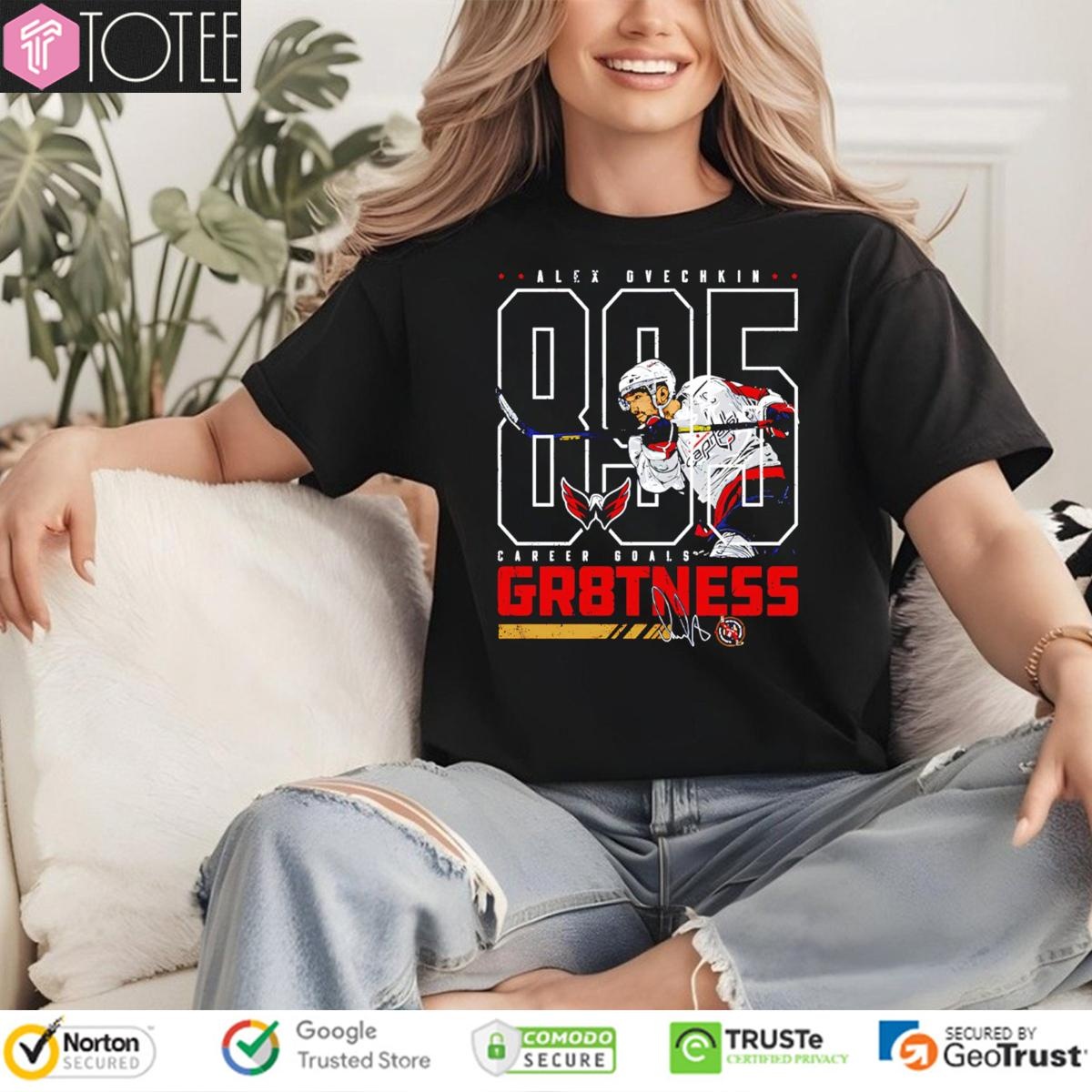 Alex Ovechkin 895 Career Goals Gr8Tness Washington Hockey Signature T-shirt 4