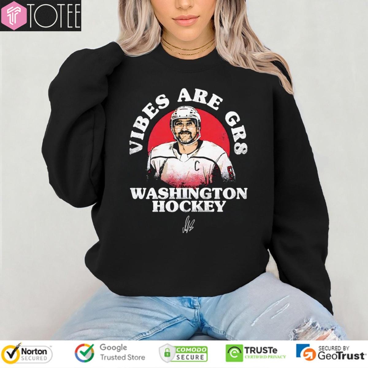Alex Ovechkin 895 Vibes Are Gr8 Washington Capitals Hockey Signature T-shirt 3