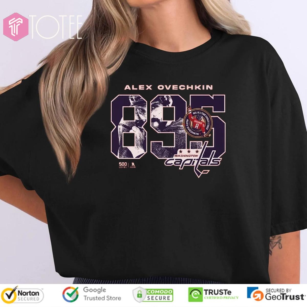 Alex Ovechkin 895 Washington Capitals Hockey Goals Scorer Overlay T-shirt 1