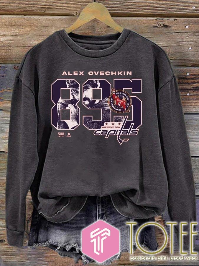 Alex Ovechkin 895 Washington Capitals Hockey Goals Scorer Overlay T-shirt 3