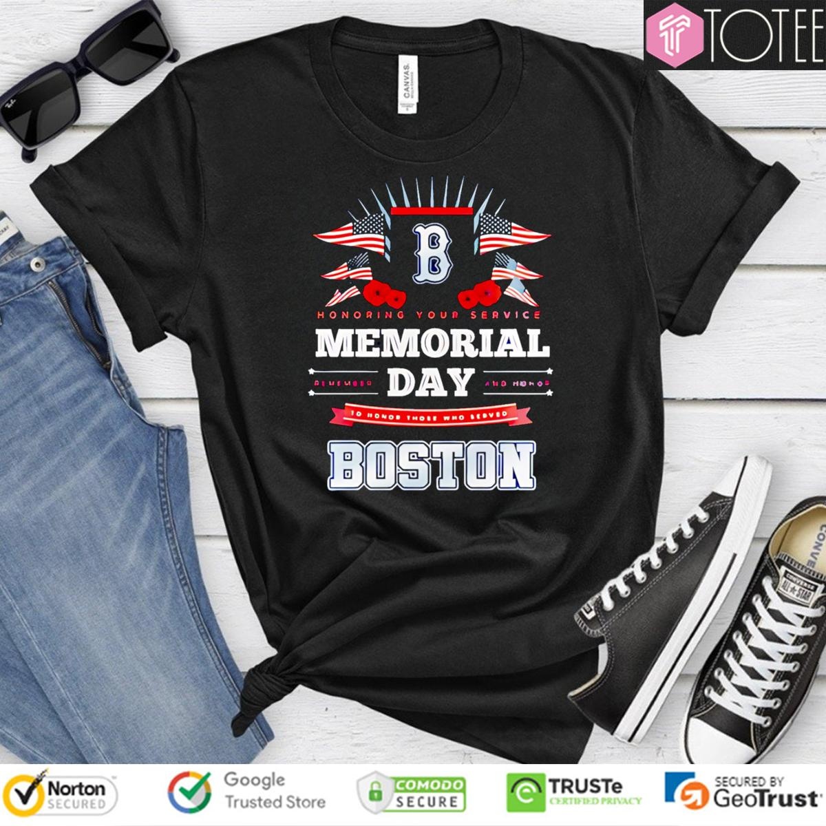 Honoring Your Service Memorial Day Boston Red Sox Baseball T-shirt