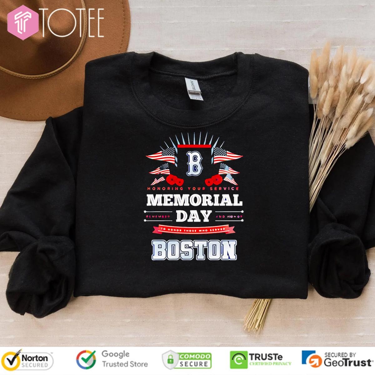 Honoring Your Service Memorial Day Boston Red Sox Baseball T-shirt 3